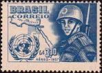 Бразилия  1957 «День ООН: Бразильский батальон войск ООН на Суэцком канале»