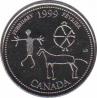  Канада  25 центов 1999.02.01 [KM# 343] Февраль - Наскальные рисунки. 