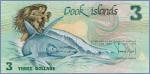 Кука острова  3 доллара  1987 Pick# 3a