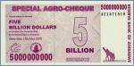 Зимбабве 5000000000 долларов  2008 Pick# 61