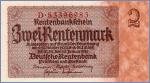 Германия 2 рентные марки  1937 Pick# 174b