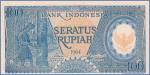 Индонезия 100 рупий  1964 Pick# 98