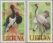 Литва  1991 «Птицы, занесенные в Красную книгу Литвы»
