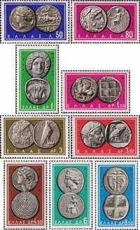 Греция  1963 «Стандартный выпуск. Древнегреческие монеты»