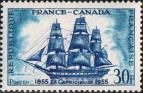 Франция  1955 «100-летие прибытия корвета «La Capricieuse» из Франции в Канаду»